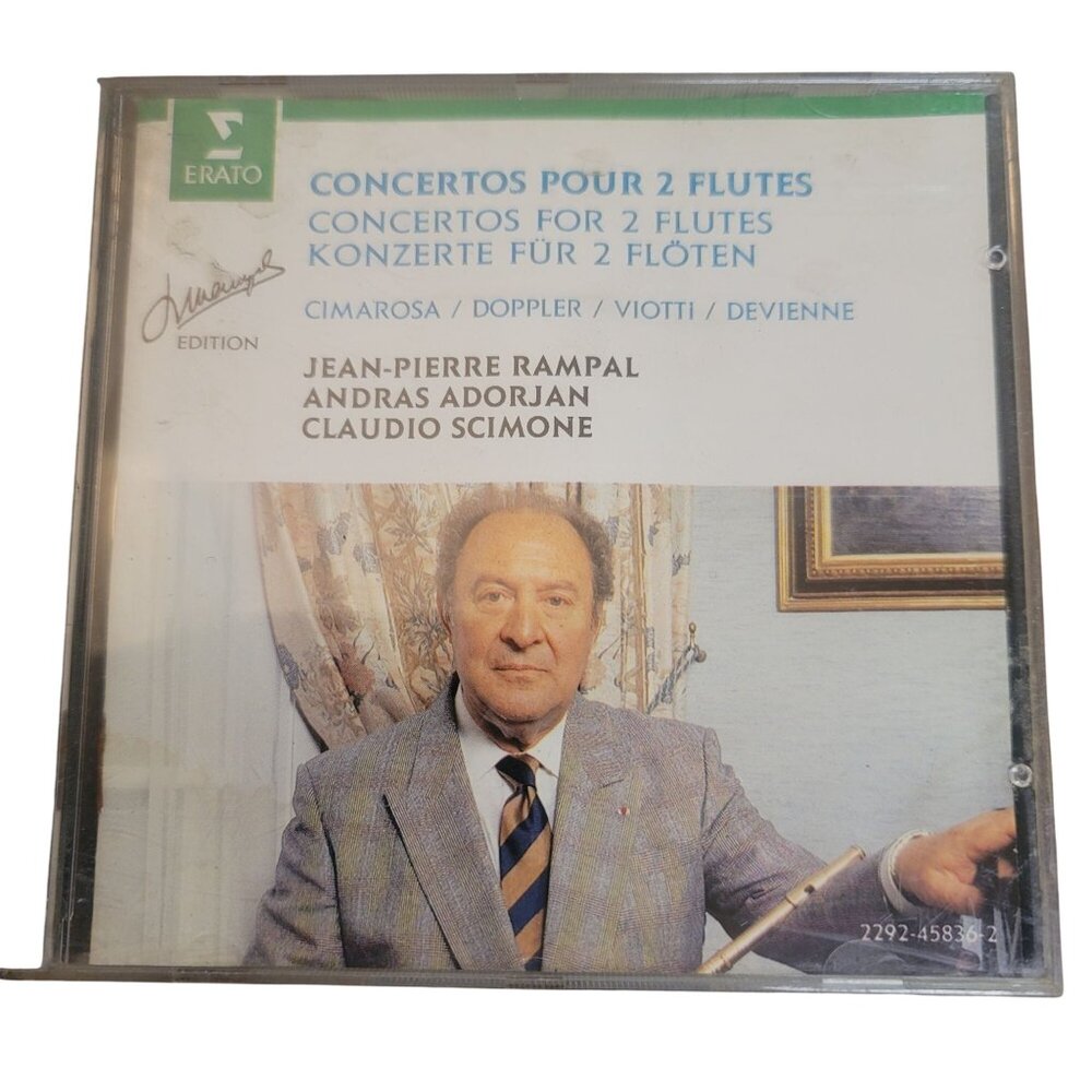 Concertos For 2 Flutes CD Jean-Pierre Rampal Doppler Devienne Adorjan Scimone